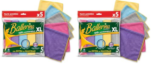 Ballerina - Bayeta Microfibra 5 Unidades - Colores Surtidos (Paquete de 2)
