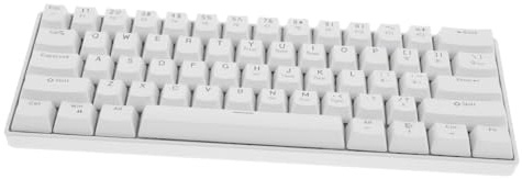 Uonlytech Clavier Gamer 75 Pourcent Azerty, Clavier Mécanique Filaire 61 Touches, Rétroéclairé Rvb, pour PC et Ordinateur Portable, Blanc, Abs