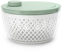 Brabantia Tasty+ Salad Spinner with Serving Bowl & Colander | Crisp Greens and Berry Dryer with Non-Slip Base | Recyclable, Dishwasher-Safe, Durable Plastice | Jade Green