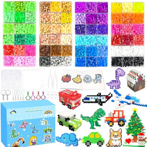 Cuentas Para Planchar, 5MM Abalorios Cuentas Fusibles de 72 Colores Set con Caja de Almacenamiento, Guía del Usuario,Diseño DIY de Joyas, Creativas y Manualidade, Para Niños Cumpleaños Navidad （5MM)