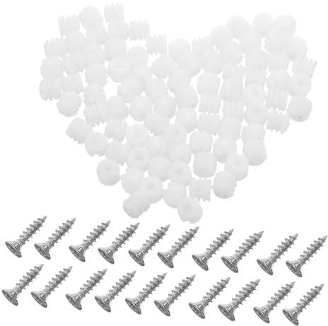 NUOBESTY 200pièces Quincaillerie Pour Meubles De Goujons De Porte Inserts De Cheville Vis Autotaraudeuses Pour Armoire Et Supports Étagères