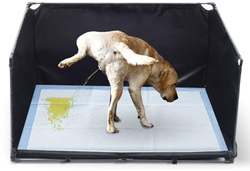 Dog Litter Box Indoor for Medium Dogs,Pee Pad Holder with High Walls(34.64*28.34*17.72),No-Spill Pee Pad Holder with Foldable Pet Toilet,Easy Clean Puppy Litter Box for Dogs (Large)