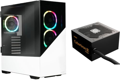 Enermax EnermaxK8 ARGB Midi Tower Gaming-PC-Gehäuse Snow White & CYBERBRON III 750 Watt 80 Plus Bronze Netzteil Bundle; K8WW-750N