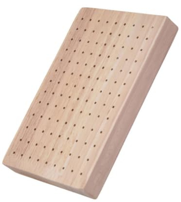 TOPPERFUN Présentoir de Brochettes en Chêne avec Trous, 15x10x1, 7 Cm | Plateau Beige Multifonction, pour Buffet et Fêtes, Sert à Présenter Brochettes et Fruits