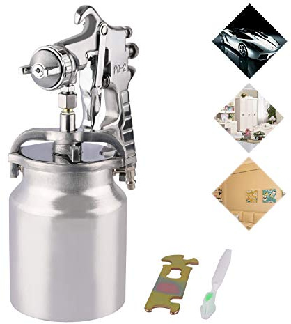 Professionelle Druckluft Lackierpistole mit 1,8mm Düse, 1000ml Farbsprühsystem aus Edelstahl & Aluminium, Druckluft Spritzpistole für Auto, Möbel & Wandfarbe, 1/4 Luftanschluss