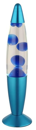 LED Tischleuchte Magmaleuchte Lavalampe Glas Stimmungslicht Dekolampe, Wachs blau, 4W 28lm warmweiß, DxH 8,8 x 33,9 cm