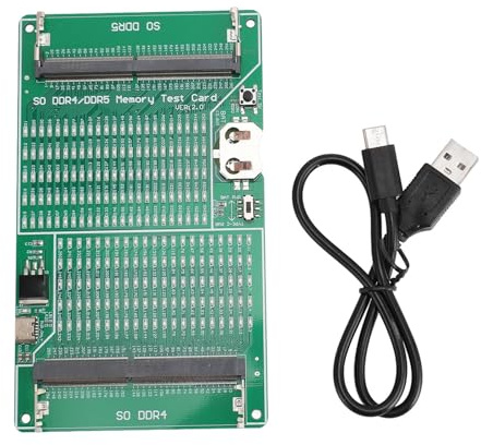 OVAQUIXI DDR4 DDR5 Speichertester, 2-in-1 Multifunktionstestkarte mit LED-Anzeige für Laptop-RAM-Steckplätze, USB-C-Stromversorgung