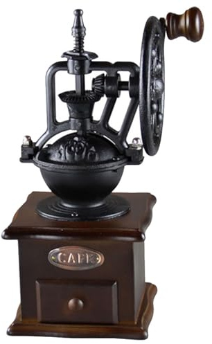 Angoily Moulin à Café Manuel Vintage en Bois Manivelle Broyeur en Céramique Lavable Compact et Portable Moulin à Café Portatif pour Usage Domestique