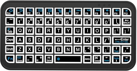 Tastiera wireless – Piccola tastiera regolabile a luminosità tastiere da | viaggio | Tastiera ricaricabile per computer, silenziosa, digitazione, laptop, tablet, telefono cellulare, Smart TV