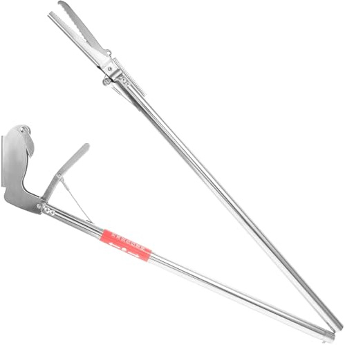 SHINEOFI Pince Attrape-Serpents en Acier Inoxydable Pliable Anti-Dérapante Compacte et Légère Outil Polyvalent pour Jardinage Agriculture et Randonnée en Extérieur
