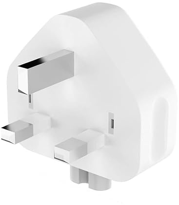 UK Plug for Macbook Charger Adapter - 3 Pin AC Power Adaptor Wall Plug Replacement with Fuse, Compatible with MacBook Pro/Air,iPhone,iPad,MagSafe Chargers,Travel Essential(White, One Size)