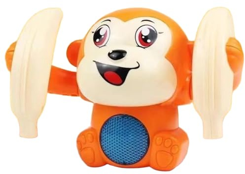 Faroby Roll & Glow Monkey Toy - Crawling Baby Toy with Lights and Sounds for Infants 6 Months and Up, Interactive Developmental