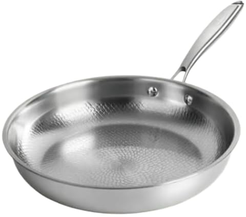 Padella antiaderente in titanio martellato da 28 cm, padella antigraffio | Facilità culinaria senza olio, per friggere da cucina professionale per frittelle, frittelle, colazione,