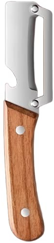 boxoon 7.5 In Stainless Steel Vegetable Peeler With Bottle Opener, Wooden Handle Fruit Peeler For Kitchen, 1.8 Oz Potato Peeler, Easy Clean Asparagus Peelers
