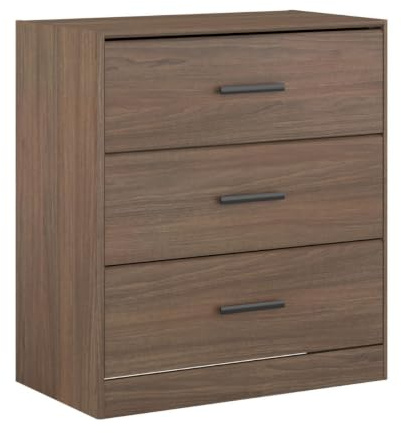 AltoBuy Commode 3 tiroirs Aspect Bois teinté Noyer - KASUAL