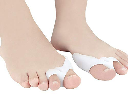 PEDIMEND Großer Zehentrenner mit Ballenschutz (2 Paar) – Gel-Ballenzehschutz – Hallux Valgus Korrektor – absorbiert Druck und lindert Schmerzen bei wunden Fußballen – Fußpflege