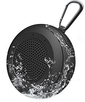 CYBORIS IPX7 Wasserdicht Outdoor Bluetooth Lautsprecher Schwimmbad Schwimmende Tragbarer Mini Lautsprecher Kabellose Musikbox, Bass Stereo Sound, mit Mikrofon für Strand, Outdoor, Dusche (schwarz)