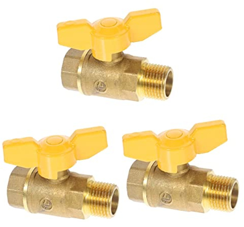 CORHAD 3pezzi Valvola Sfera Ottone Per Gas Naturale Facile Installazione e Resistente Adatta Per Impianti Industriali e Commerciali Utilizzo Versatile Riscaldamento Metano