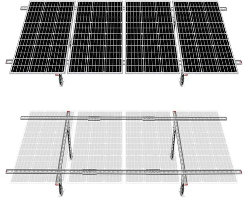 ECO-WORTHY Solarpanel Halterung für 4 pcs Solarpanel 100W-600W mit eintsellbarem Neigungswinkel, Solarmodul halterung für Boot, Wohnmobil, Dach, Off-Grid-System