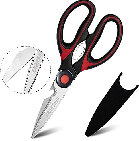CHANSHIN Robuste Küchenschere, scharfe Mehrzweckschere für Huhn, Fisch, Fleisch, Gemüse, Grill, Blume, Nuss