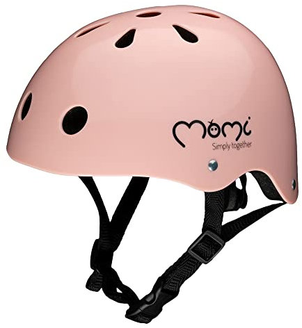 MoMi Mimi Kinderhelm verstellbar, Kopfumfang 48 – 55 cm, stoß- und schlagfester Fahrradhelm für Kinder, 11 Lüftungsöffnungen, Schaumstoffpolsterung, Einstellbarer Kinnriemen