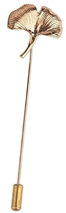 Sharplace Vintage Ginkgo Blätter Kostüm Anstecknadel Hut Schal Brosche Krawatte Gold