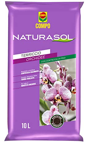 COMPO Naturasol Orchidee, Terriccio per Orchidee, Con Corteccia di Pino, Sacco 10 L