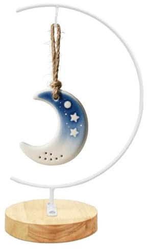 YY YEARCHY 11-inch Ornament Display Stand with Wooden Base Metal Hook Tabletop Holder for Hanging Glass Globe Ball Gifts(1, White)