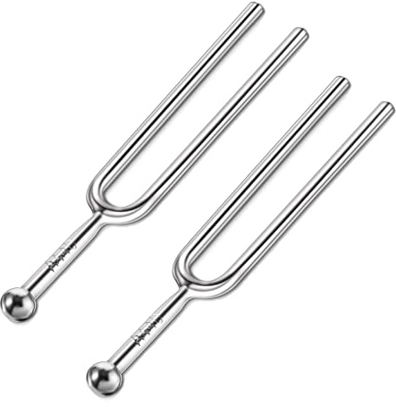 Diapason Diapason de acero inoxidable Diapasón de 440 Hz, Diapasón estándar, afinador musical, para instrumentos musicales estándar, guitarra violín, dispositivo sintonizador, 2 unidades