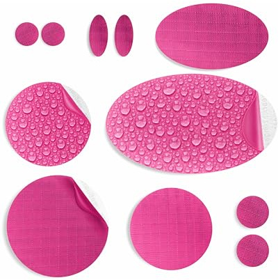 Stick-On Repair Patches for Down Jackets, Tents, 11 Pcs, Dark Pink