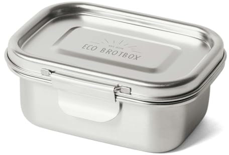 ECO Brotbox - Yumi S - Lunchbox aus Edelstahl - Hochwertige Brotdose mit Fächern - BPA frei mit Gummiband - Auslaufsichere Vesperbox Spülmaschinenfest - 500ml
