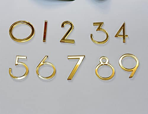Yuxuanish 12 Pcs Arabic Acrylic Numerals for a Wall Clock,Arabic Laser Cut Numbers(4CM, Gold Mirror)