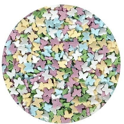 BrandNewCake® Confetti Papillons 60g - Décorations Comestibles - Sprinkles Colorés pour Gâteaux et Pâtisseries