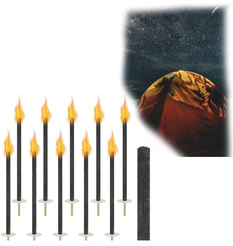 JOIEYOU Torches de Jardin 72 cm, Torches de Cire d'extérieur avec Protection de Joint, éclairage extérieur pour Garden Party Mariage 10 pièces
