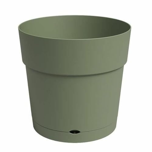 Artevasi Capri Breiter Topf, Topf mit wasserreservoir, Kunststofftopf, 40cm, Farbe WeissGrün