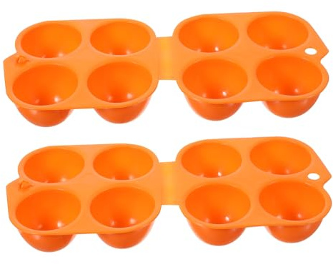 Eier Organizer für Kühlschrank 2 Stück aus Kunststoff Orange | Wiederverwendbar, Große Kapazität mit Mehrfachrillen, für Küchenlagerung und Kühlschrankaufbewahrung