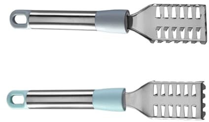 ABOOFAN 2 Pièces Grattoir Poisson Inoxydable Professionnel Ustensile Cuisine Léger avec Poignée PP Gris Et Bleu Grattoir Facile Et Sûr pour Enlever Écailles sans Abîmer La Chair
