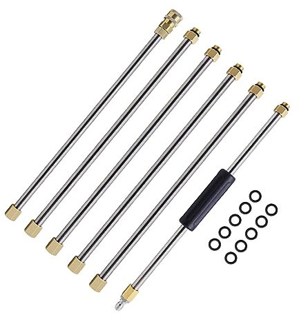 Mipcase 6pcs High Pressure Washer Gutter Rod Quick Connector Washer Extension for Car Washing