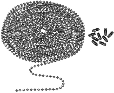 PATIKIL 120 Kugel Kette 2.4mm Kugel Kette Perle mit 18Stk Passender Verbinder Verschluss für Halskette Hängende Anhänger Ringe Heimwerken Kunsthandwerk Schwarz