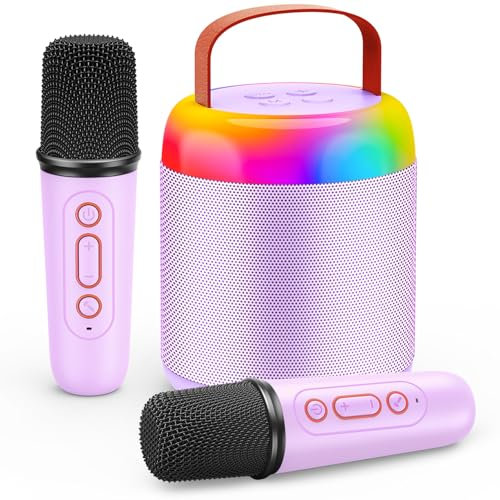Karaoke con Microfono Bambini, Gralal Regalo Bambina 3 4 5 6 7 8 9 10 Anni Femmina Bluetooth Microfono Karaoke per bambini Giochi per Bambini Regali Bambina 4-12 Anni