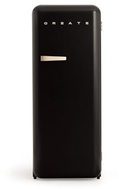CREATE / RETRO FRIDGE 150 SAND/Frigorífico negro maneta arena con congelador 281L / 102W. bajo consumo. diseño vintage. 150cm. 3 estantes. regulador temperatura. botellero. 60x60x150cm