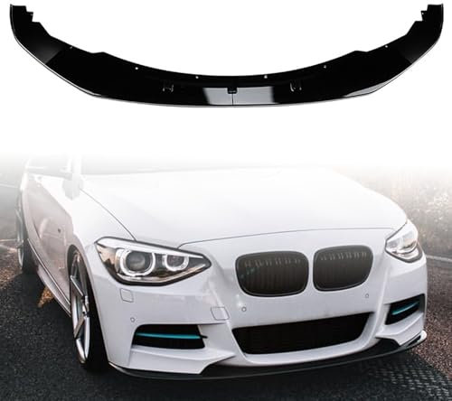 WHLYQF Frontspoiler für BMW 1 Series F20 F21 Early M Sport 2012-2014, Frontspoiler Lippe Spoiler,Black