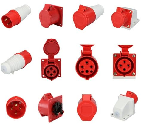 REIUAFWYGV IP44 Industrial & Sockets Waterproof Cable Wire Connector Electrical Power Conditioning Male Female 16A 380V-415V(314)