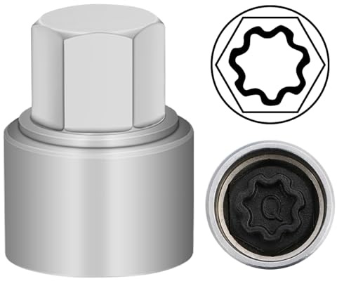 JEUCLEL Q Wheel Locking Nut Key Compatible with Audi Series, (Socket OD 27mm - ID 25mm), Wheel Lock Nut Socket Adapter, Wheel Anti-Theft Lug Nut Removal Tool, Anti-Theft Screw Remover