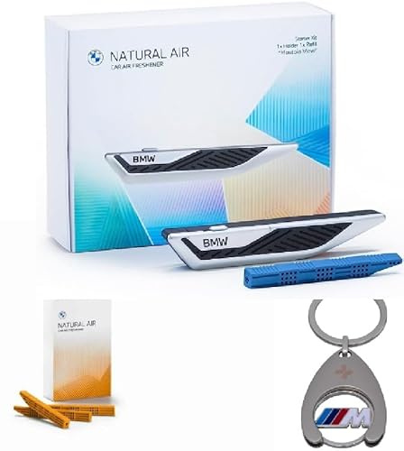BMW Innenraumduft Set Natural Air Starter + Refill Endless Desert + Schlüsselanhänger Einkaufschip Geschenkset Fan Geschenkidee