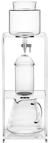 Genérico Cafetera de Goteo para Hielo de Torre Hecha a Mano, cafetera de Goteo para café frío con tecnología de Goteo Lento, Filtro de Acero Inoxidable, Flujo de Agua Ajustable, para 3-6 Tazas, Sopor