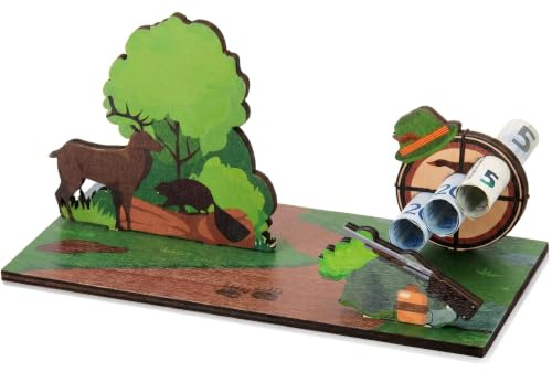 Namalu Jäger Geldgeschenk Aus Holz, 3D Gutscheinverpackung Jagd, Geschenk Zur Jagdprüfung, Gutscheinhalter Für Geldscheine Und Gutscheinkarten, Für Jäger Zu Geburtstag, Hochzeit Und Vatertag