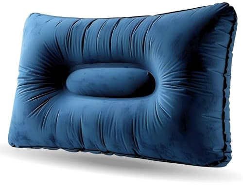 AKH® Inflatable Pillow 36 × 23 cm | Compact Portable Travel & Camping Air Cushion Neck Pillow | Lightweight Inflatable Headrest for Car, Flight & Outdoors