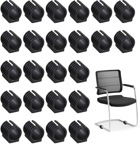 36 Pezzi Coprigambe per Sedia a Forma di U per Tubi Mobili, Protezioni Antiscivolo in Silicone Nero, per Prevenire Graffi sui Pavimenti, Diametri Interni 10mm, 14mm, 19mm