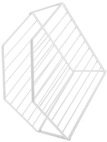 TOKIDNY Organizer Angolare per Pentole da Cucina Bianco Mensola Doppio Strato per Mobili e Lavelli Contenitore Salvaspazio per Riporre Pentole Padelle e Piatti Adatto per Angoli